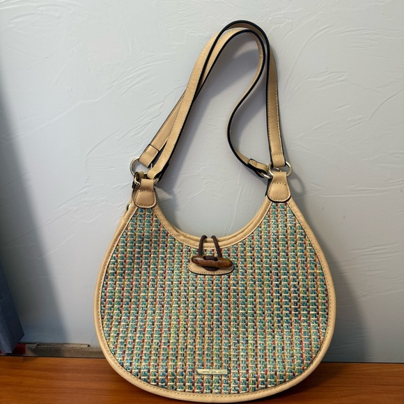 Simply Noelle Handbags - Simply Noelle Woven Rattan Straw Colorful Multi Shoulder Crossbody Bag Purse